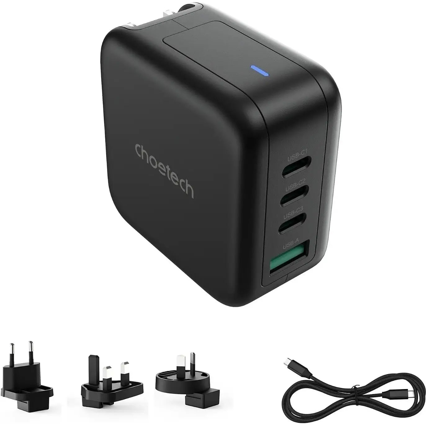 Choetech PD6055 70W Gan Travel Charger – Black