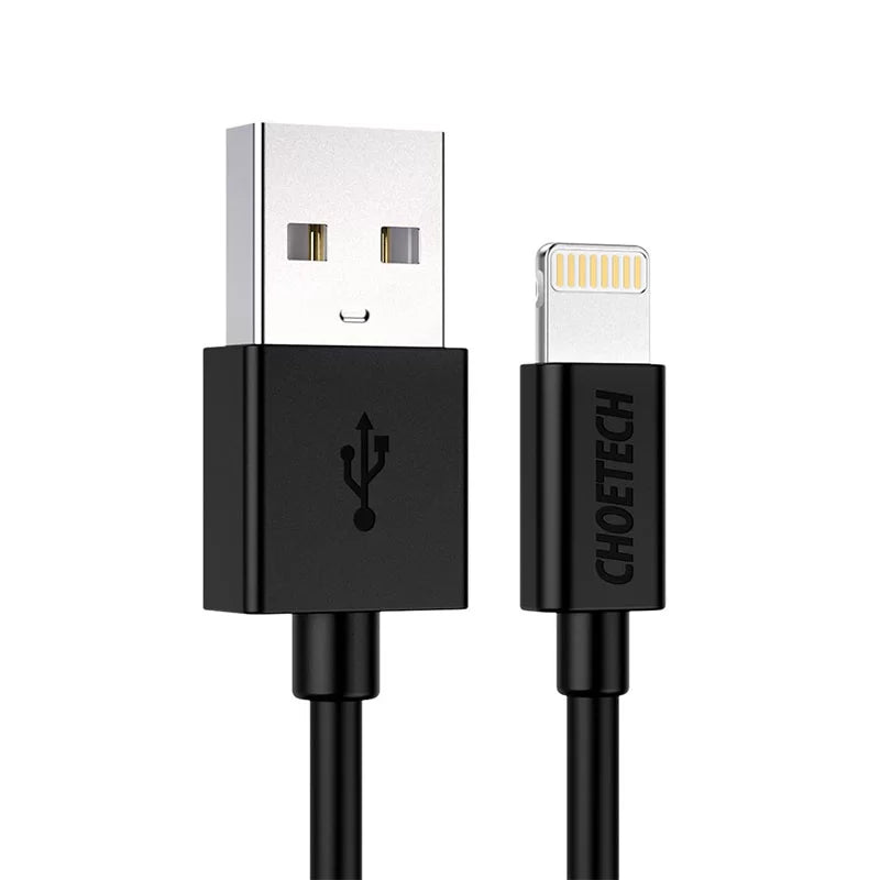 Choetech USB to Lightning Cable Apple Mfi Certified (1.8m/5.9ft) – Black – IP0027