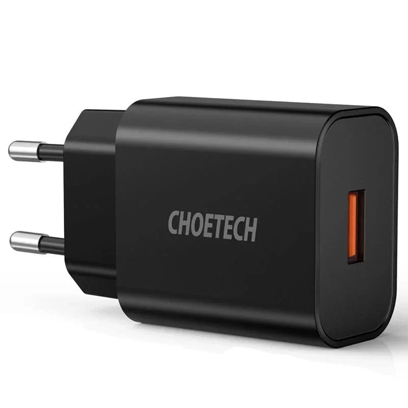 Choetech Quick Charge 3.0 18W 3A USB Wall Charger – EU Plug – Black – Q5003