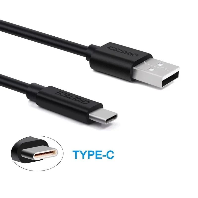 Choetech USB A To Type C Cable 2.0 Fast Charging & Data Sync Cable 10ft 3M – AC0004 – Black