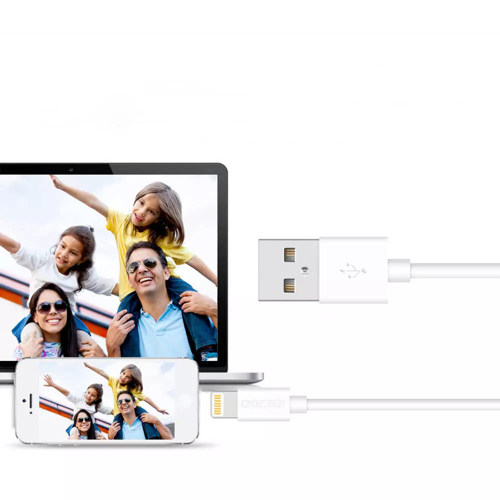 Choetech USB to Lightning Cable Apple Mfi Certified (1.8m/5.9ft) – White – IP0027