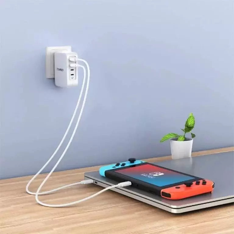Choetech Ultra Fast 130W Gan 3 USB-C 1 USB-A Power Adapter Charger – US – White – PD6001