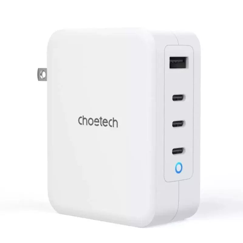 Choetech Ultra Fast 130W Gan 3 USB-C 1 USB-A Power Adapter Charger – US – White – PD6001