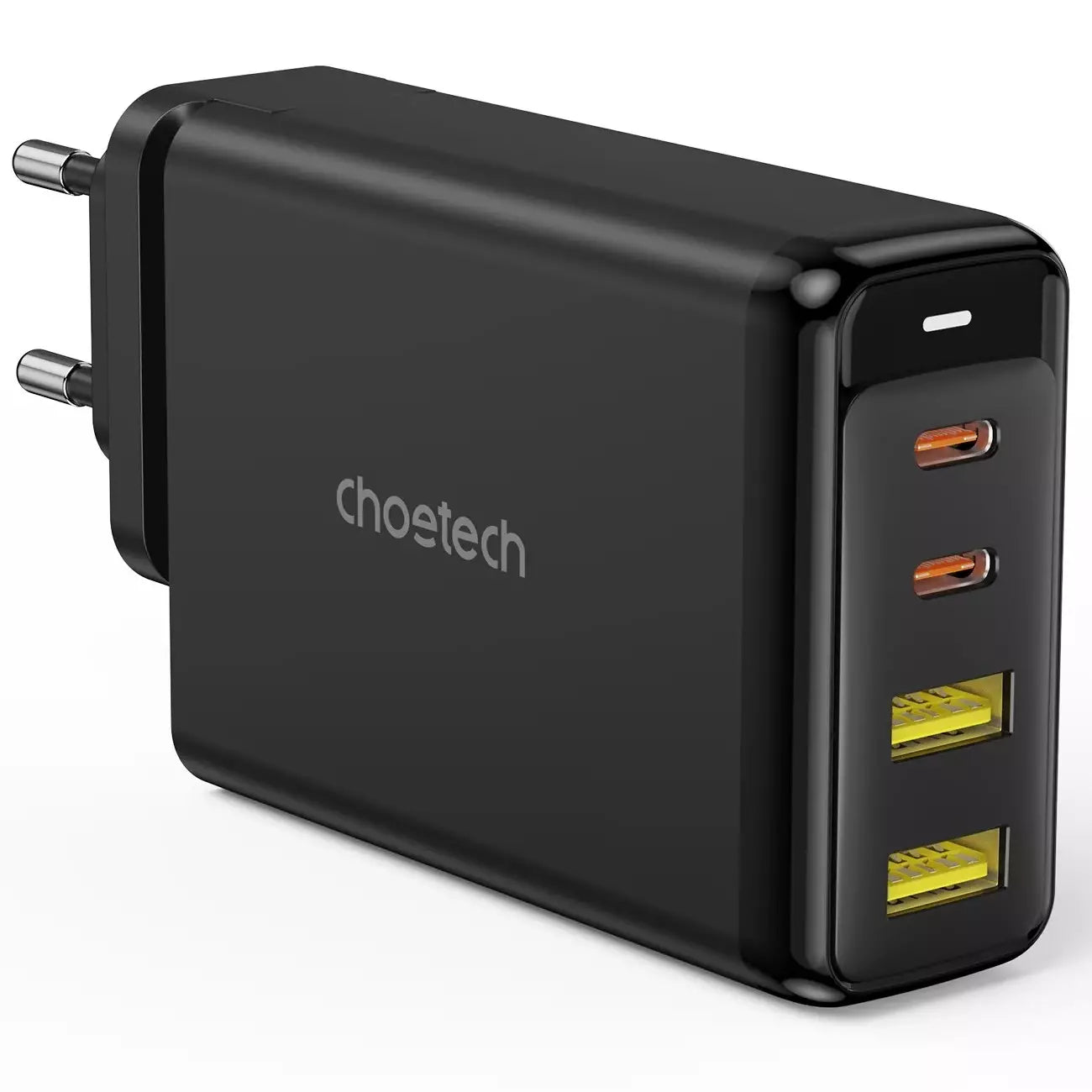 Choetech 140W 4-Port Quick Charging GaN Wall Charger 2x USB-C 2x USB-A – Black – PD6005
