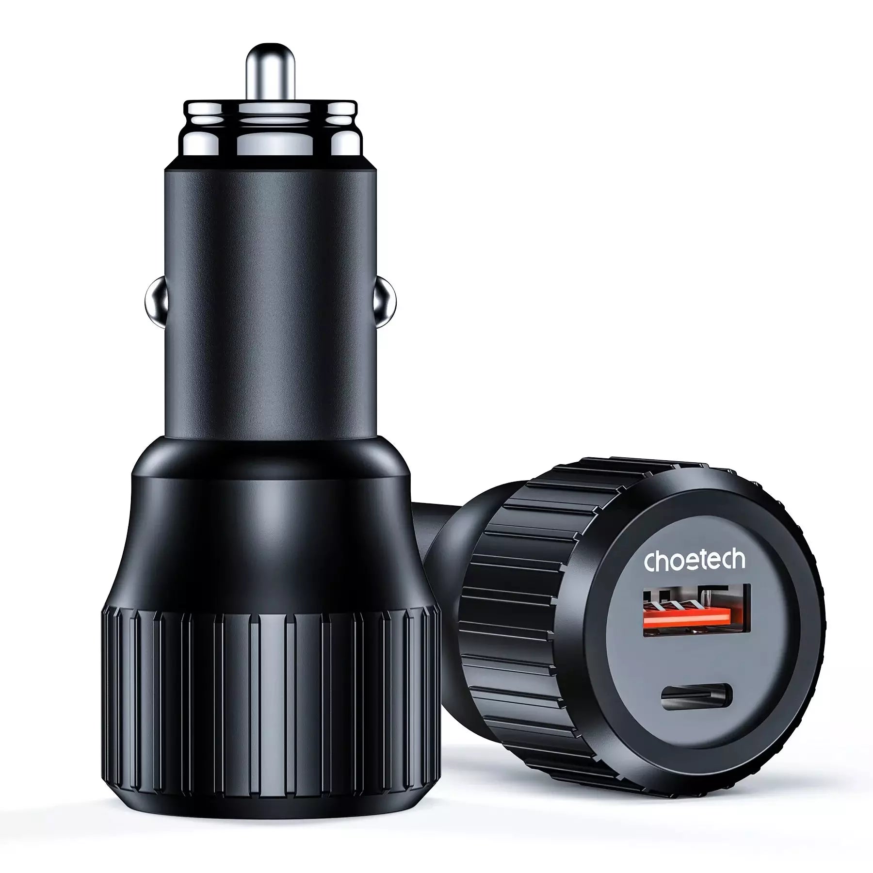 Choetech 63W Dual USB-C 45W + 18W Fast Car Charger – Black – TC0010