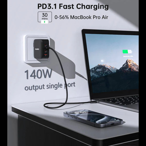 Choetech PD3016 GaN 140W PD Fast Charger – Black