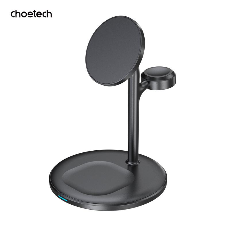 Choetech 3 in 1 Magnetic MagSafe Wireless Charger Station – T585-F – Silver
