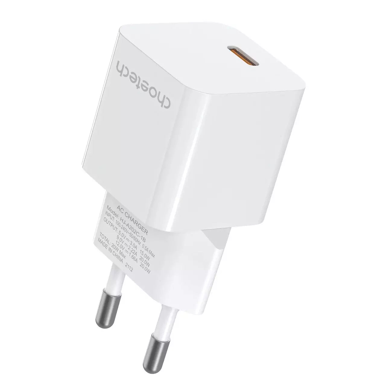 Choetech 20W PD Mini Charger – White – EU Plug – PD5010