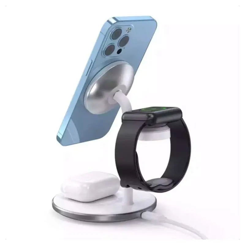 Choetech 3 in 1 Magnetic MagSafe Wireless Charger Station – T585-F – Silver