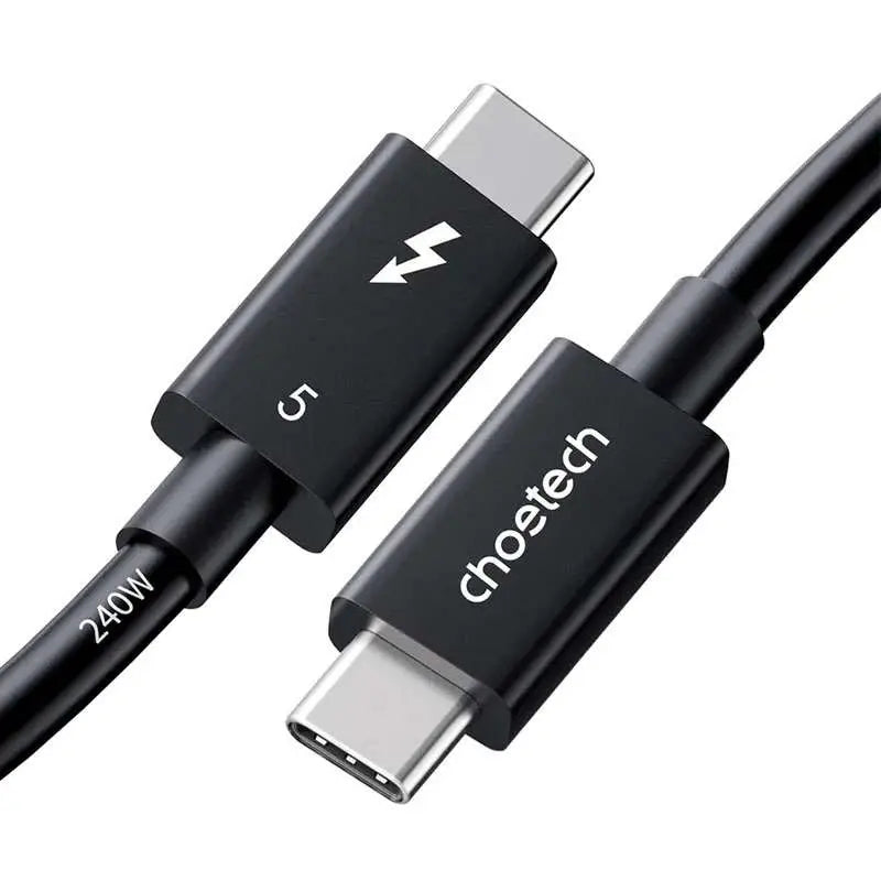 Choetech 240W Thunderbolt 5 Type-C to Type-C High Speed 8K Cable 1M – Black – A3011